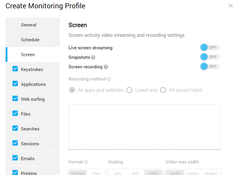 Creting Monitoring Profile