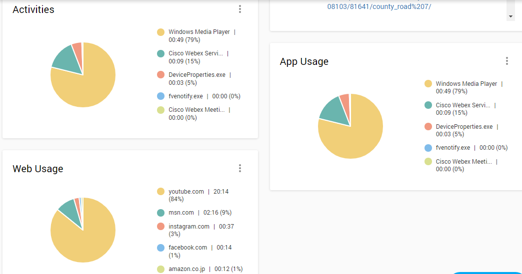 It is easy to spot common distractions through Controlio informative visualizations