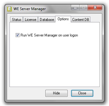 Server Manager Options